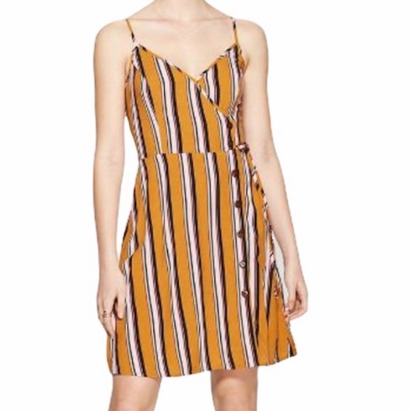 Xhilaration Dresses Xhilaration Striped Wrap Mini Dress Poshmark